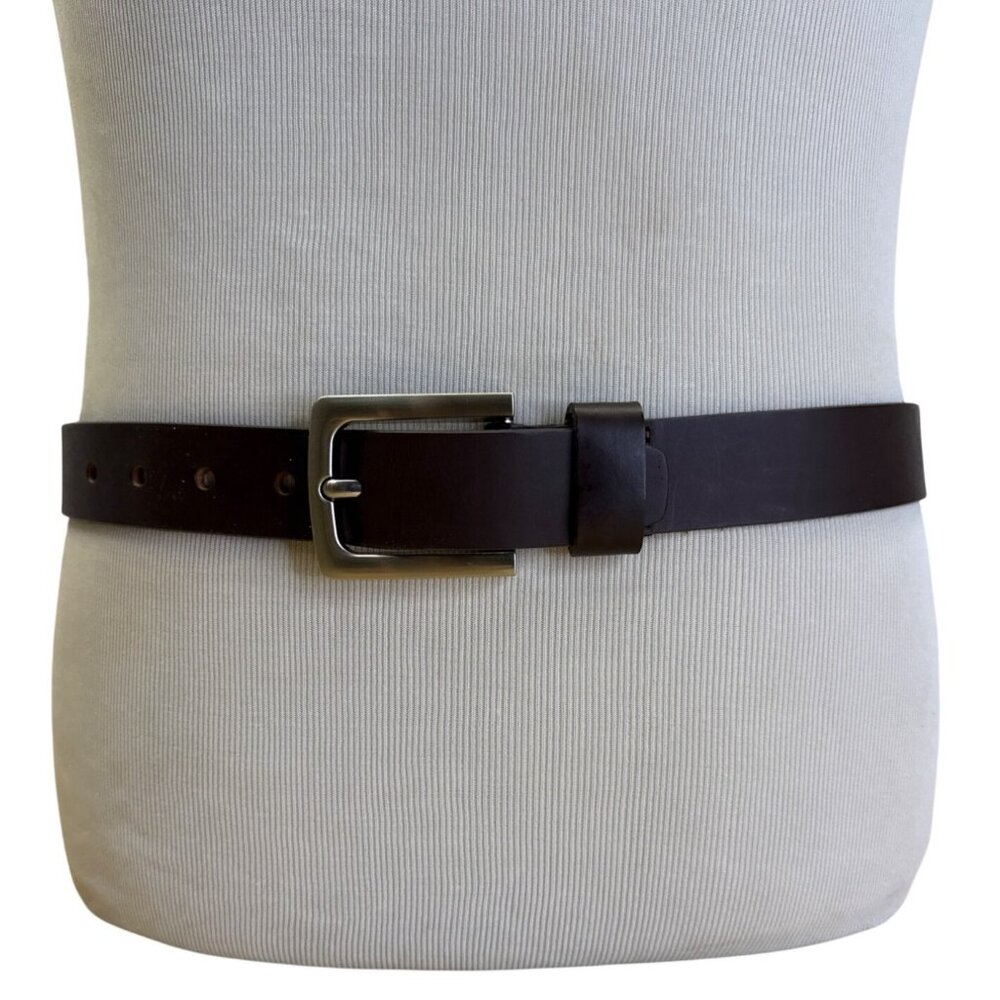 Mens Genuine Leather Belt Dark Brown Classic Style Size 36/85 Made in Mexico